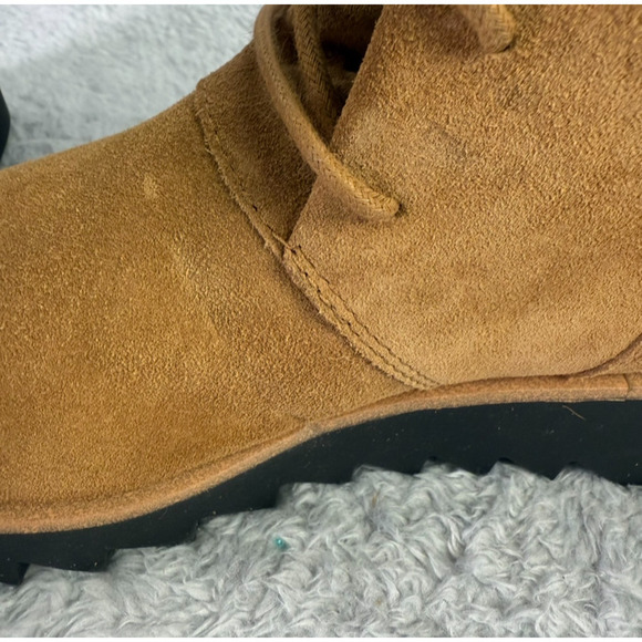 Eileen Fisher Kenille Sport Suede Boots Lace Up Fleece Syrup Brown Women's 7.5 - Picture 7 of 10